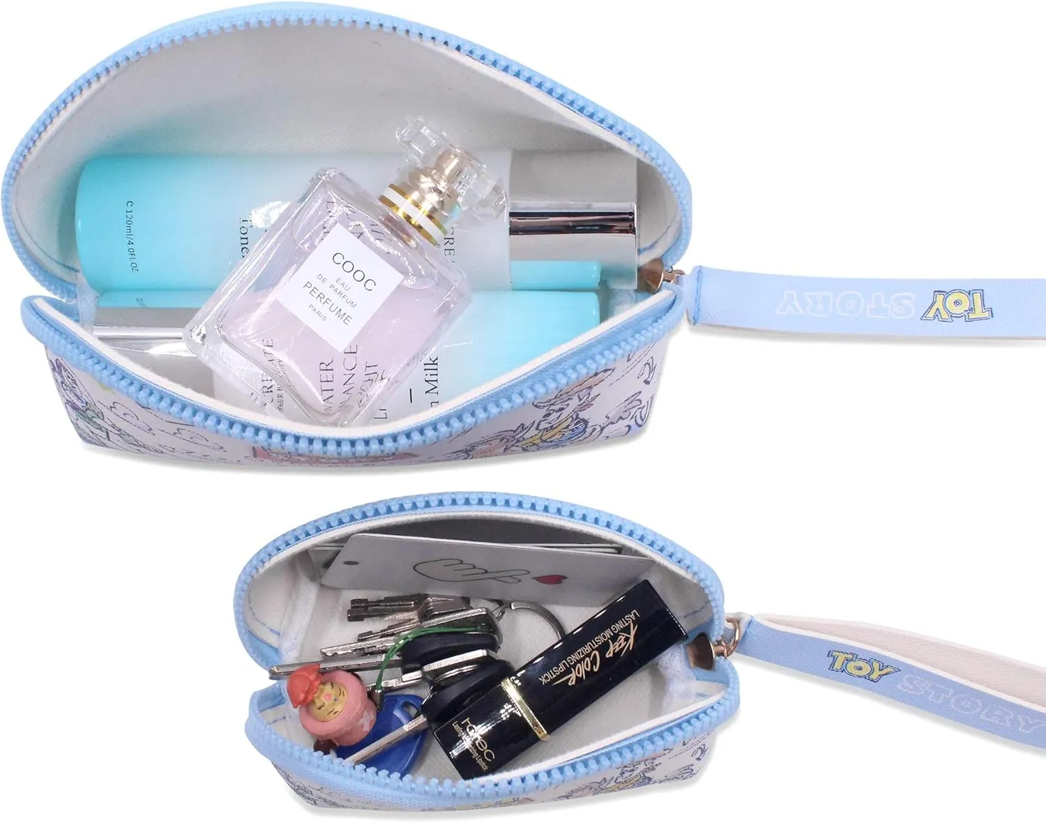 Finex 2 pcs Set Movie Story PU Leather ONE Cosmetic Bag Make up Organizer   ONE Coin Purse with Straps