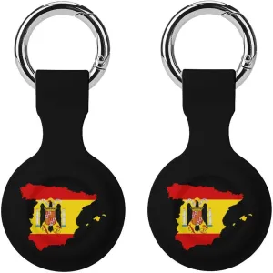 Flag Map of Spain Silicone Case for Airtags Tracker Protective Cover for Wallet Luggage Pets with Prints