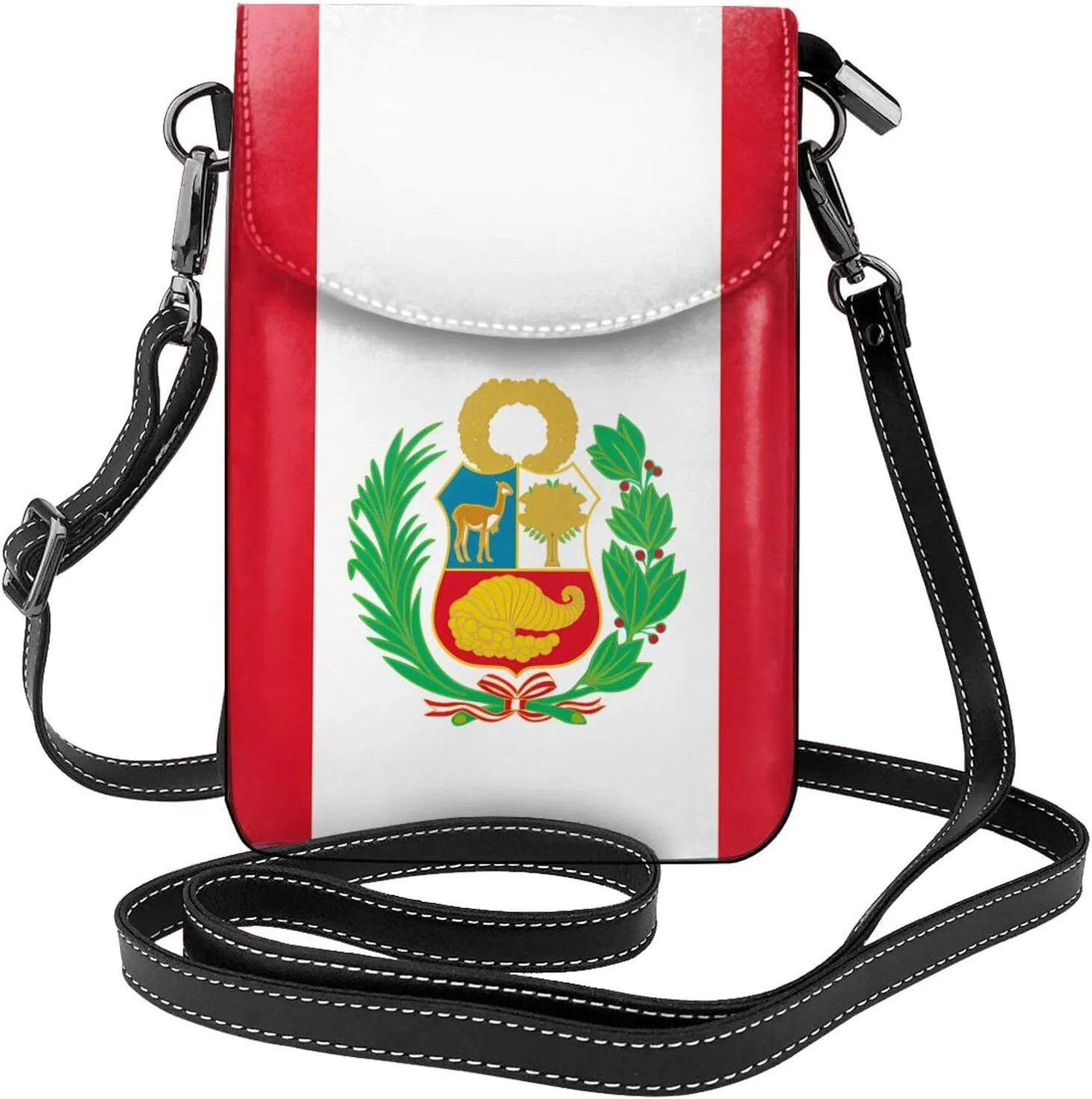 Flag of Peru Women's crossbody bag, crossbody phone bag, tassel wallet with shoulder strap, best gift for women.