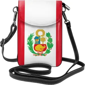 Flag of Peru Women's crossbody bag, crossbody phone bag, tassel wallet with shoulder strap, best gift for women.