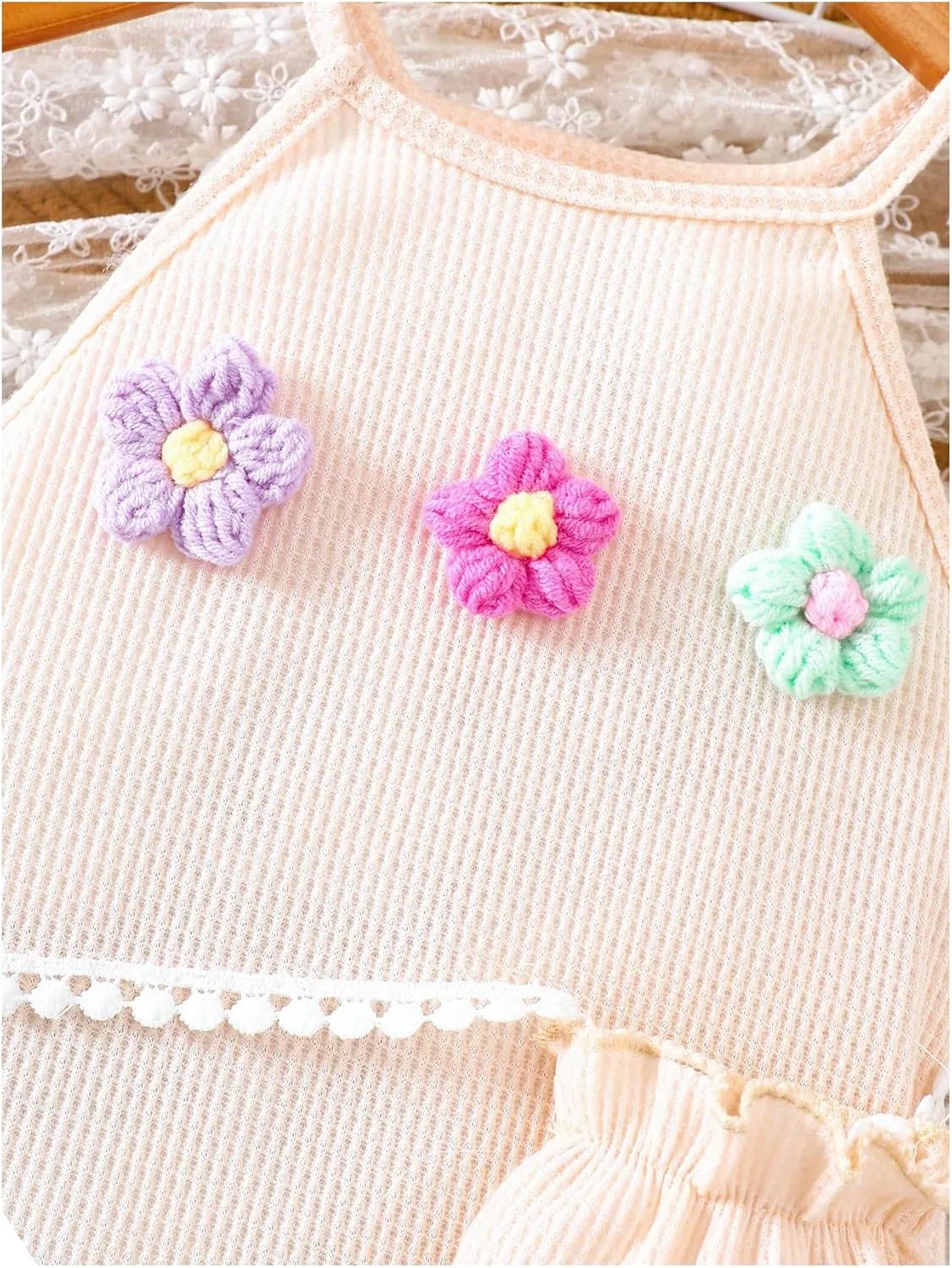 Floerns Toddler Girls Summer Dress Tassel Trim Floral Cami Beach Dresses with Sling Bag