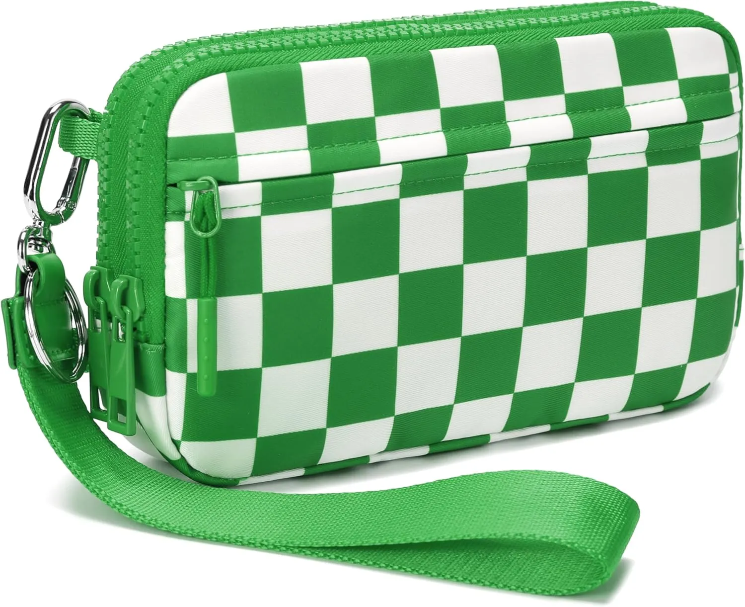 FODOKO Wristlet wallets for women Nylon Quilted Wallet with 4 Zippers,Travel Credit Card,Holder Cell Phone Organizer,coin purse