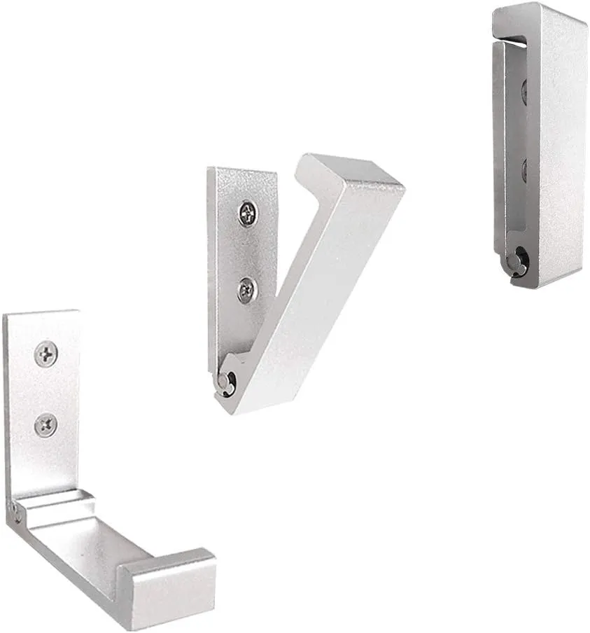 Folding Coat Hooks, 10Pcs Wall Hooks for Hanging Coat Towel Hooks Hardware Heavy Duty Aluminum Alloy Headphone Holder Hooks No Rust Wall Mounted with Screws for Bags Fitness Equipment (10Pcs-Silvery)