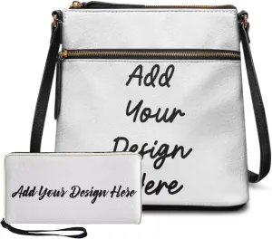FOR U DESIGNS Leather Crossbody Bags for Women Trendy Travel Shoulder Satchel Handbags Zipper Closure Purse and Wallet Set