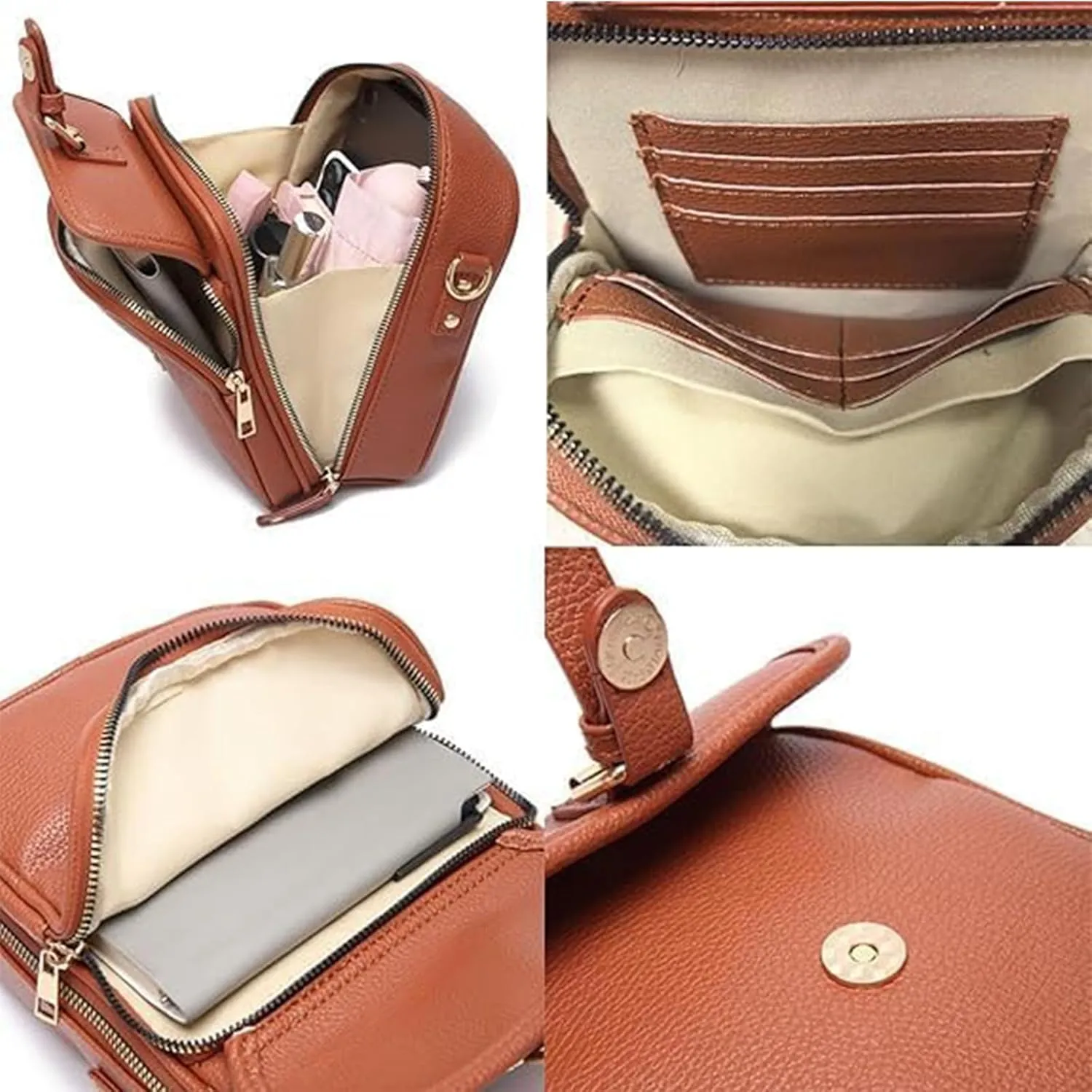 Forcipower Crossbody Bag, Collaborate Crossbody Leather Bag, Urvashi Anti Theft Shoulder Messenger Bags Card Slots for Woman