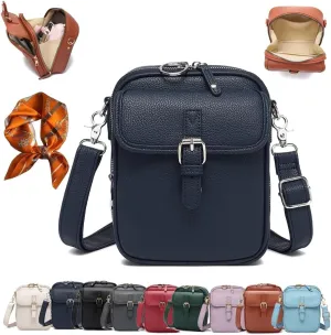 Forcipower Crossbody Bag, Collaboraten1 Crossbody Leather Bag, Vintage Shoulder Handbag with Card Slots