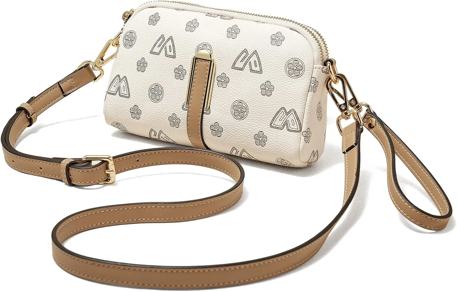 FOXLOVER Small Crossbody Bag for Women PVC Leather Cell Phone Holder Credit Card Slot Shoulder Bag Purse Lightweight Handbags