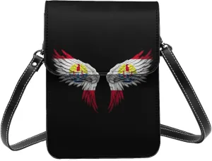 French Polynesia Polynesians Flag Wings Small Crossbody Bag Is A Shoulder Bag Designed For Women And Girls Cell Phone Crossbody Wallet Purses With Card Slots Adjustable Strap