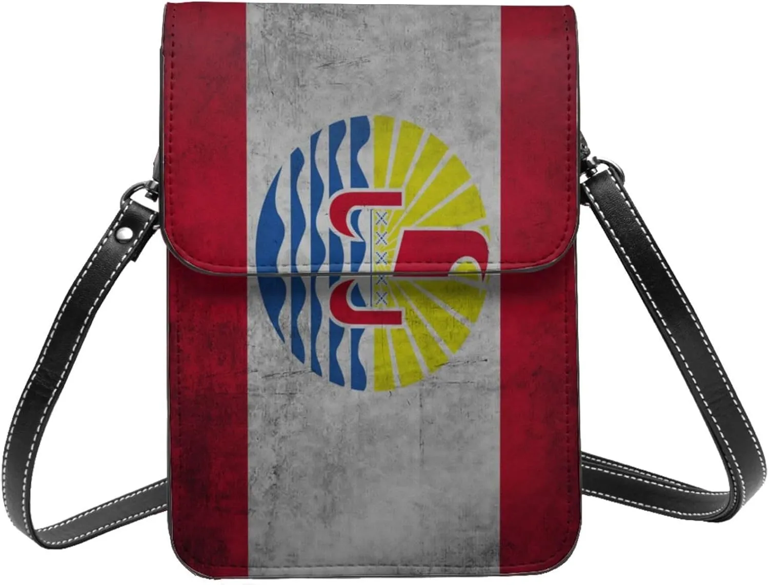 French Polynesia Polynesians vintage Flag Small Crossbody Bag Is A Shoulder Bag Designed For Women And Girls Cell Phone Crossbody Wallet Purses With Card Slots Adjustable Strap