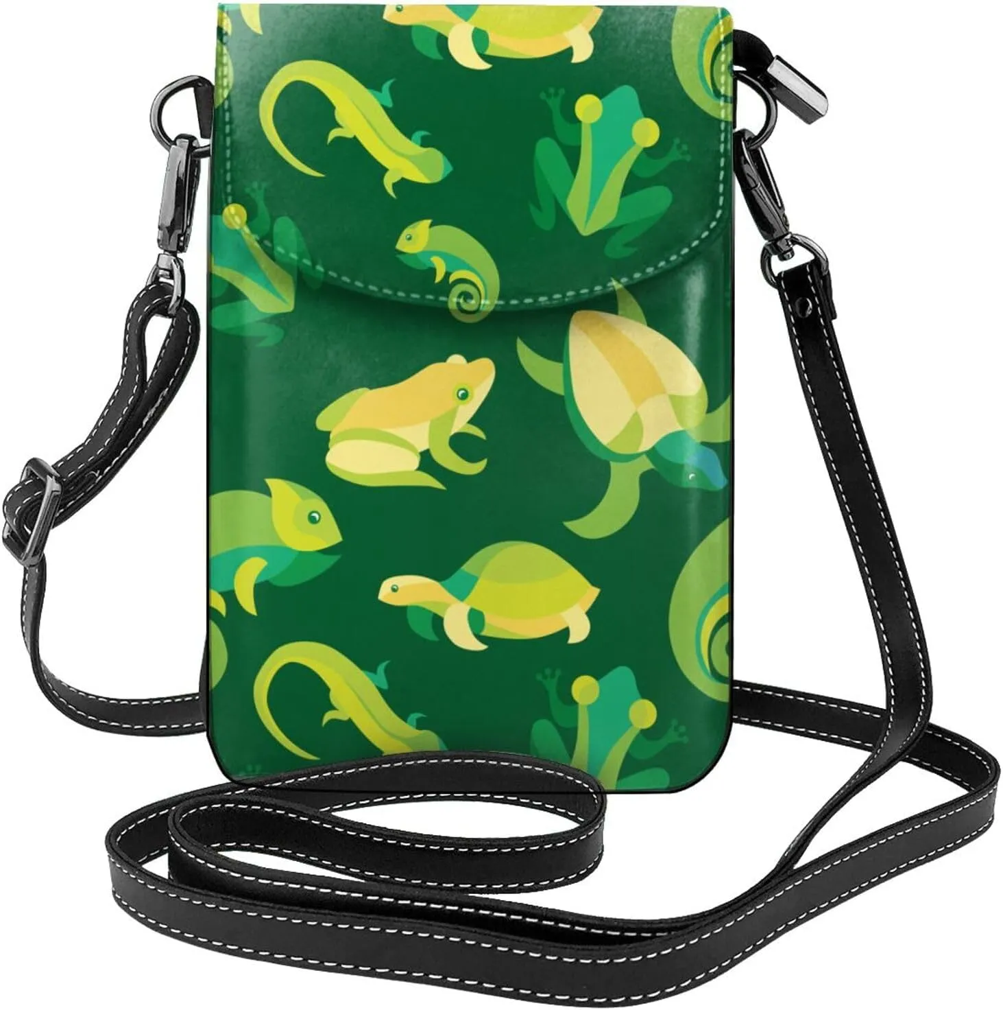 Frogs And Reptiles Women Leather Crossbody Bag Small Cell Phone Purse Card Holder Wallet