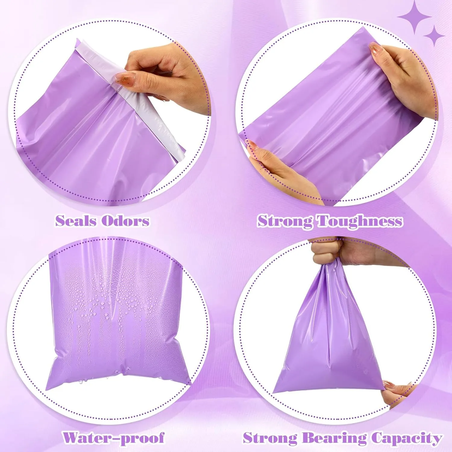 Fulmoon 300pcs Sanitary Napkin Disposal Bags Feminine Hygiene Tampon Disposal Self Sealing Seals Women Sanitary Bags for Napkins Tampons Pads(Purple)