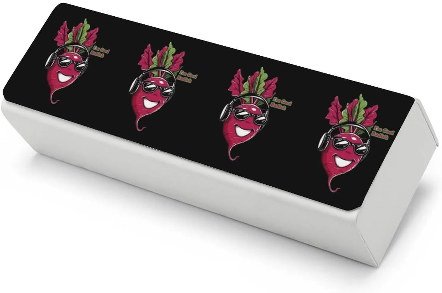 Funny Cool Radish Funny Glasses Case Hard Shell Eyeglasses Case Protector with Cleaning Cloth for Women and Men