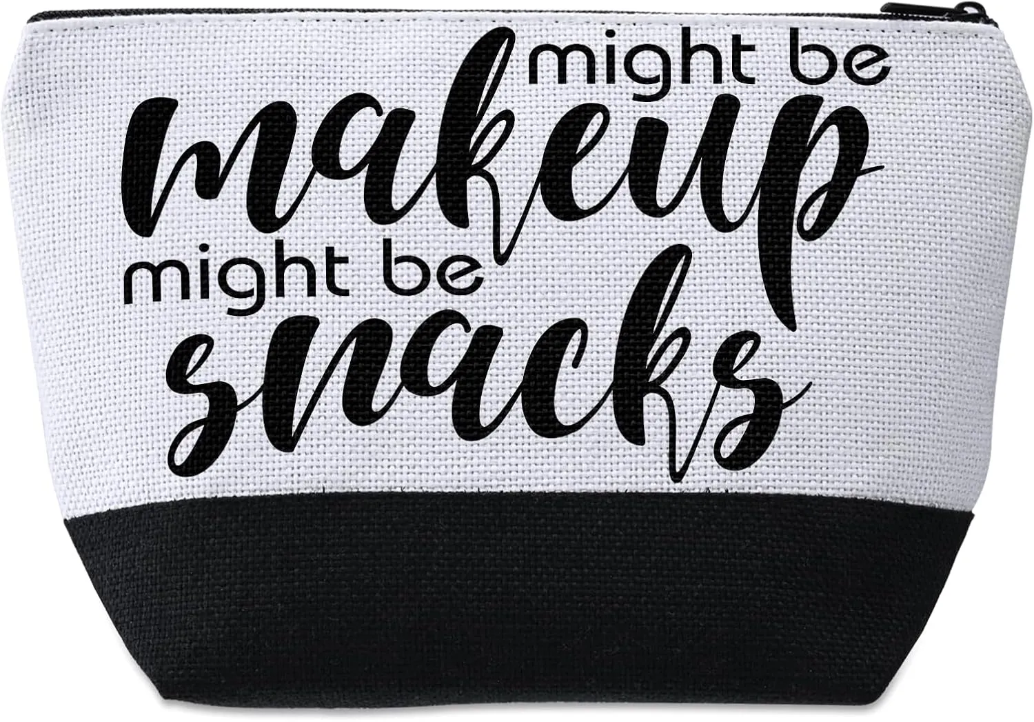 Funny Makeup Bag,Might Be Make Up Might Be Snacks Toiletry Bag Cosmetic Bag,Travel Essentials Friendship Gifts for Women Gifts for Birthday Christmas