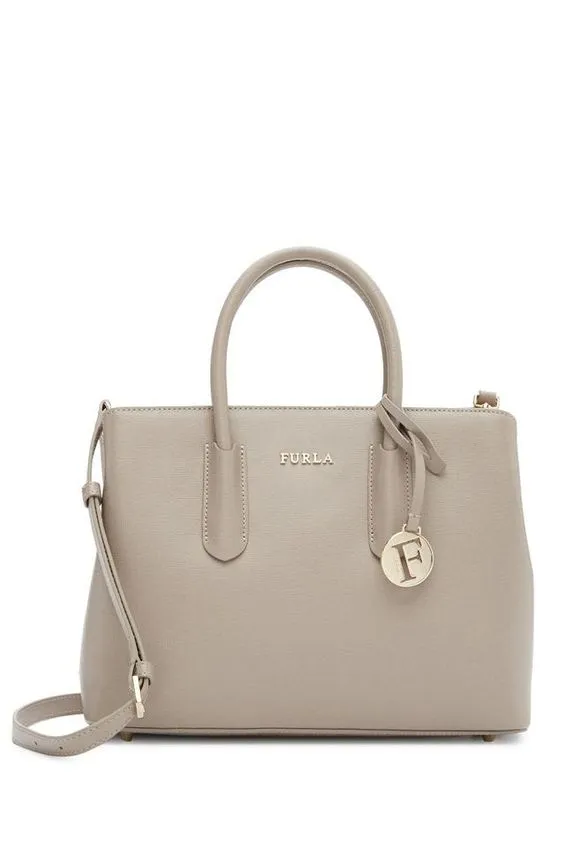 FURLA MINERVA TESSA LEATHER TOTE BAG