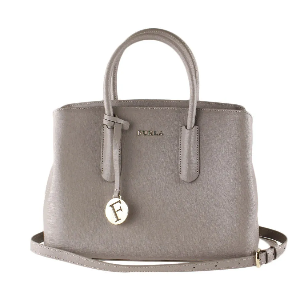 FURLA MINERVA TESSA LEATHER TOTE BAG