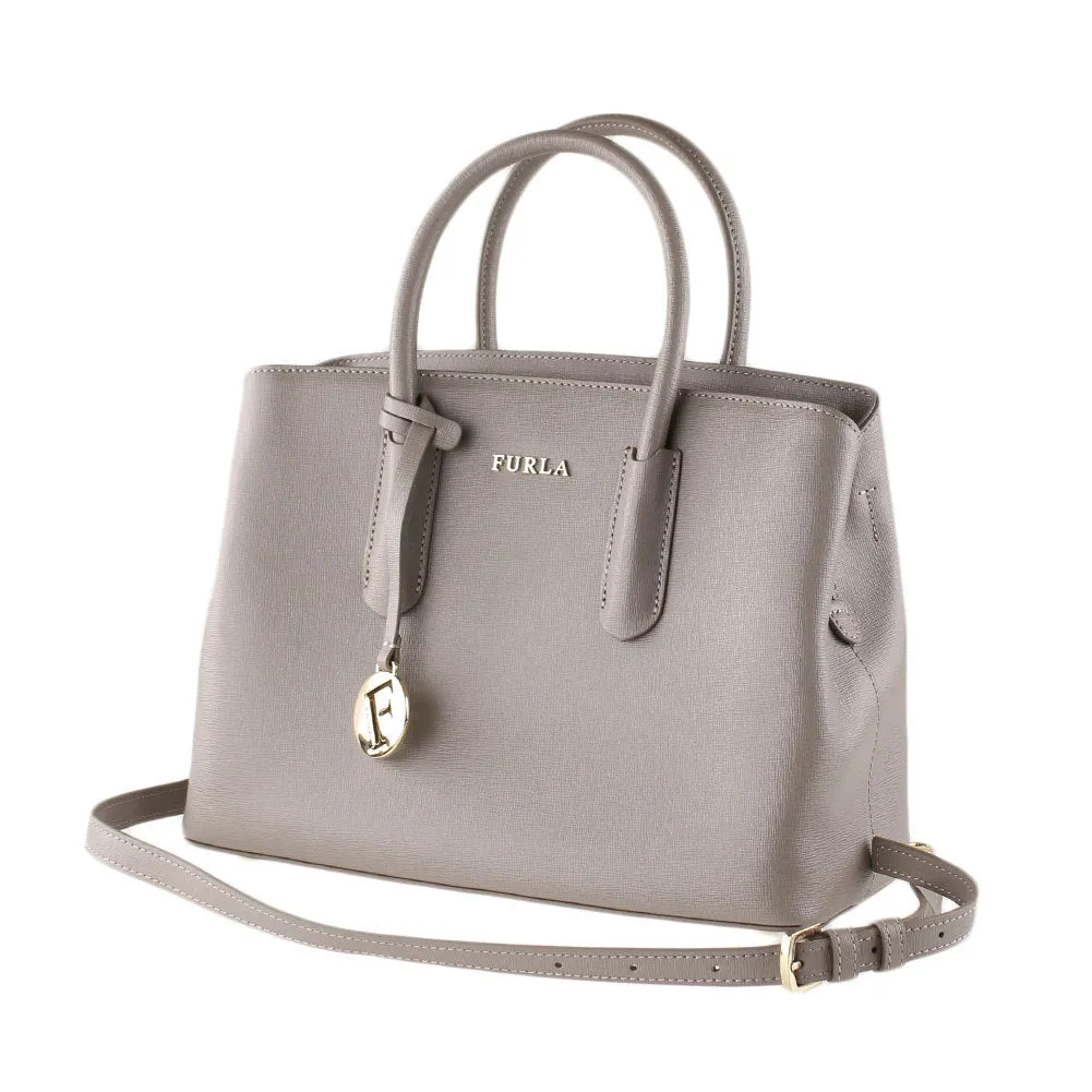 FURLA MINERVA TESSA LEATHER TOTE BAG