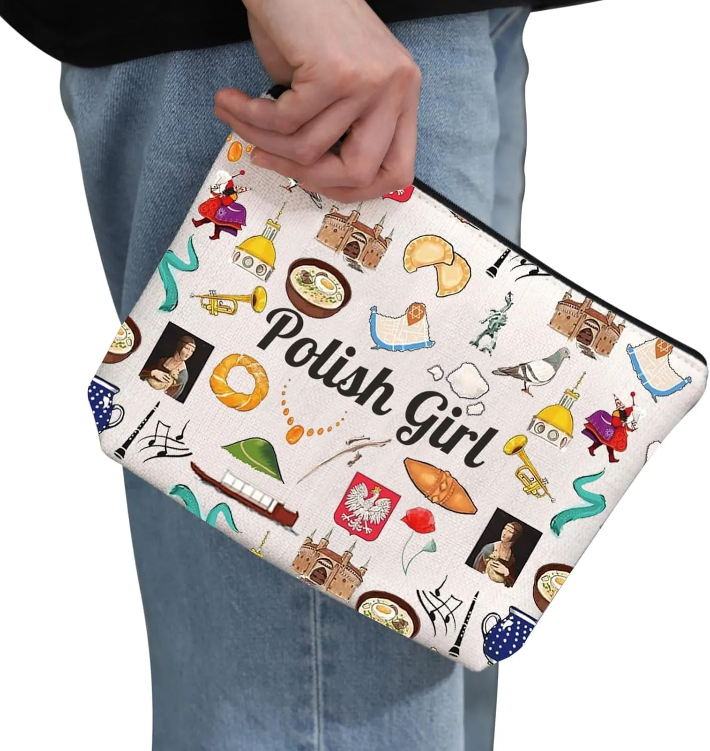 G2TUP Funny Lover Makeup Bag - Polish Landmarks Cosmetic Bag - Vacation Gift Souvenir