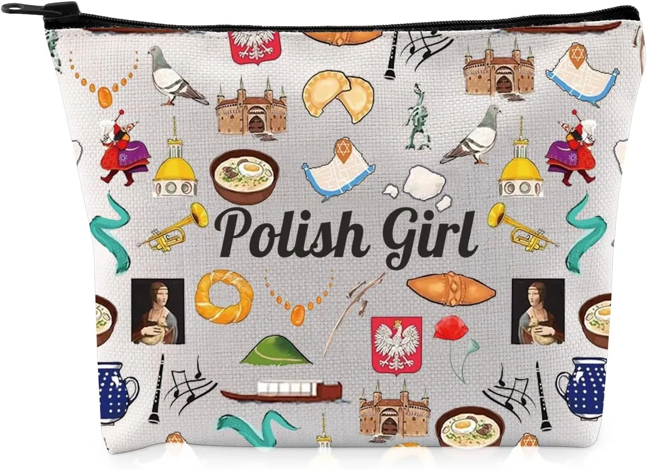 G2TUP Funny Lover Makeup Bag - Polish Landmarks Cosmetic Bag - Vacation Gift Souvenir