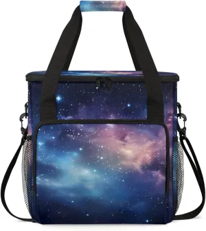 Galaxy Coffee Maker Carring Bag, Large Insulated Storage Organizer Case Tote Bags with Shoulder Strap for Travel Work Picnic