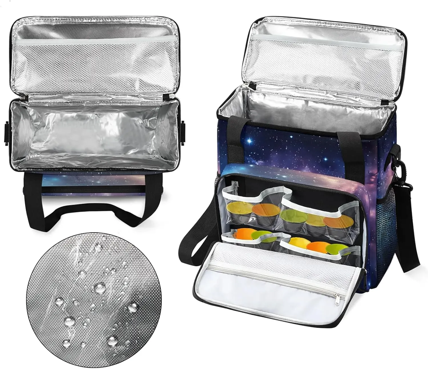 Galaxy Coffee Maker Carring Bag, Large Insulated Storage Organizer Case Tote Bags with Shoulder Strap for Travel Work Picnic