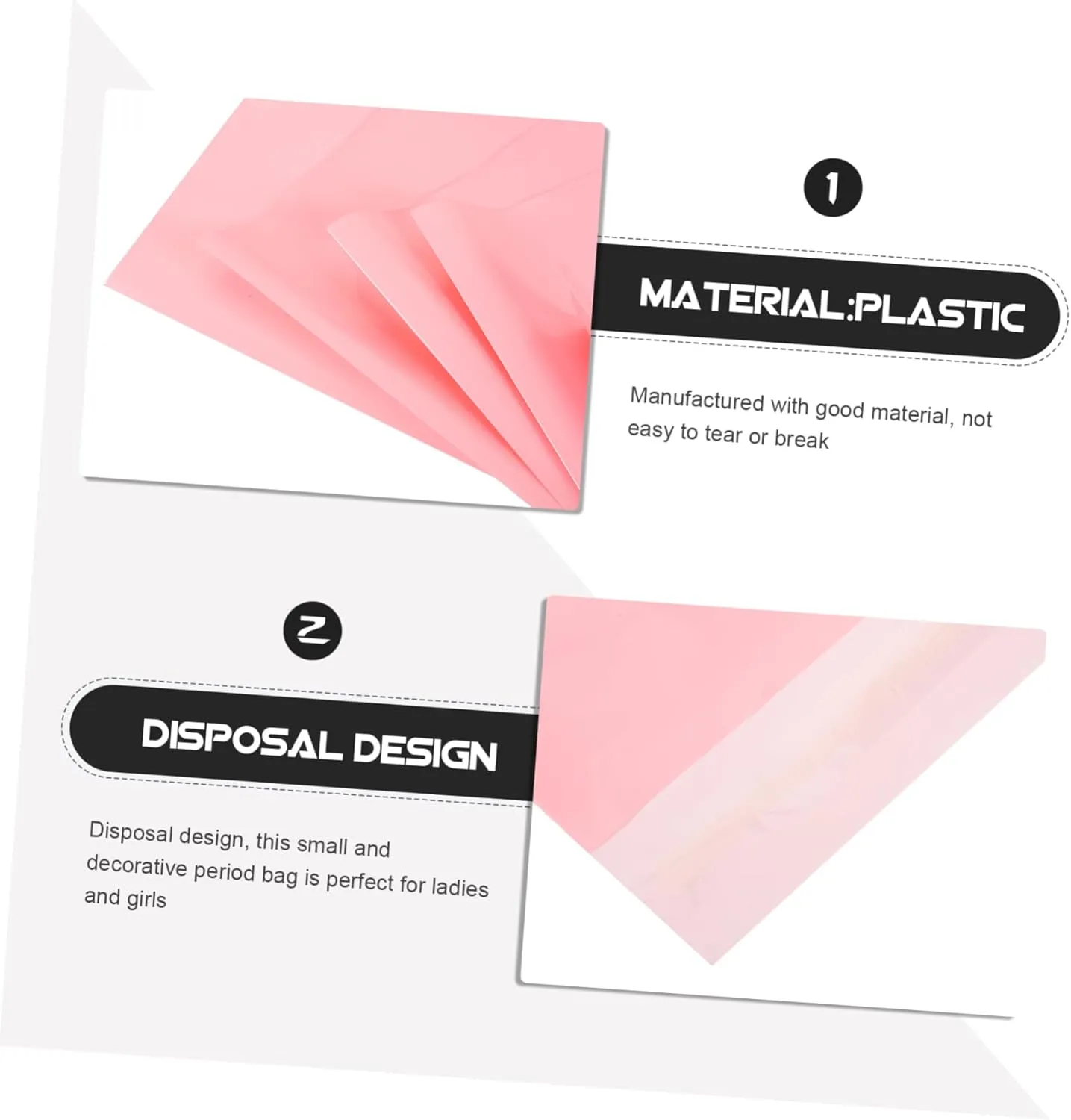 GALPADA 3sets Sanitary Napkin Disposal Bags Feminine Disposal Bags for Women Travel Underwear Storage Period Pouch 100pcs*3