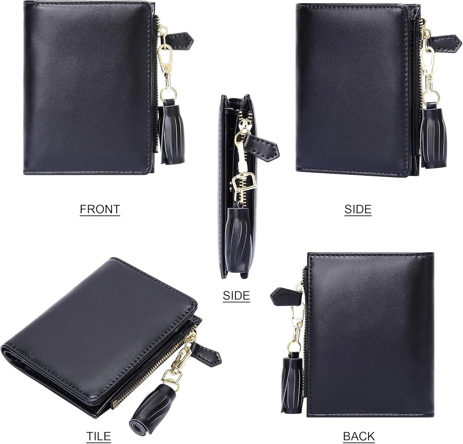 GEEAD Small Wallets for Women Bifold Slim Coin Purse Zipper ID Card Holder
