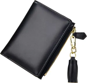 GEEAD Small Wallets for Women Bifold Slim Coin Purse Zipper ID Card Holder