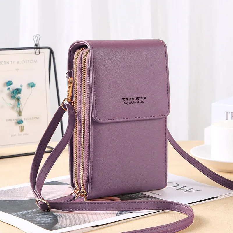 Geestock Women's Touch Screen Bag Cell Phone Shoulder Bags Soft Leather Wallet Purse of Woman Strap Handbag Female Crossbody Bag