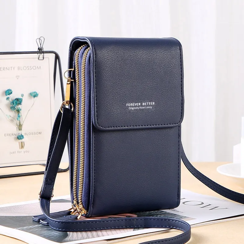 Geestock Women's Touch Screen Bag Cell Phone Shoulder Bags Soft Leather Wallet Purse of Woman Strap Handbag Female Crossbody Bag