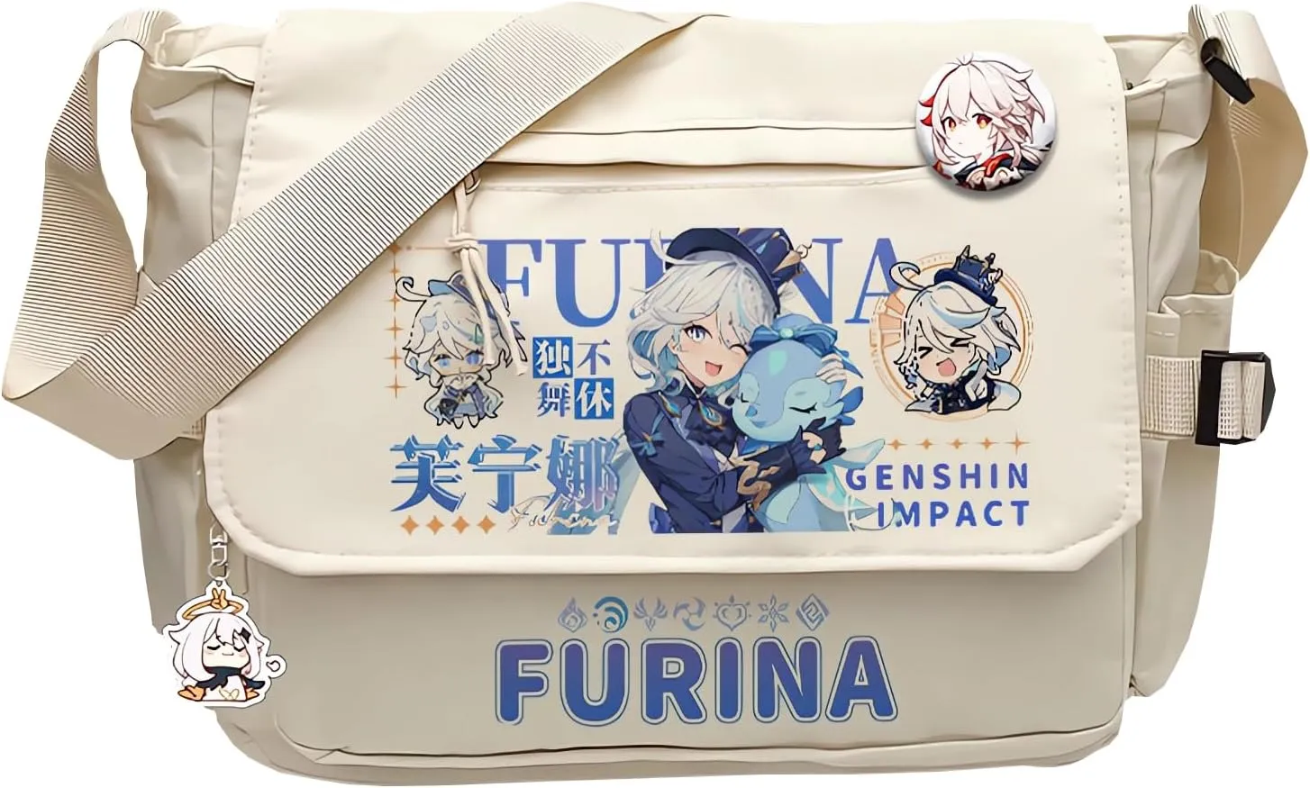 Genshin Impact Handbag Chevreuse Crossbody Bag Cute Single Shoulder Bag Adult 3D Print Anime Backpack Bag