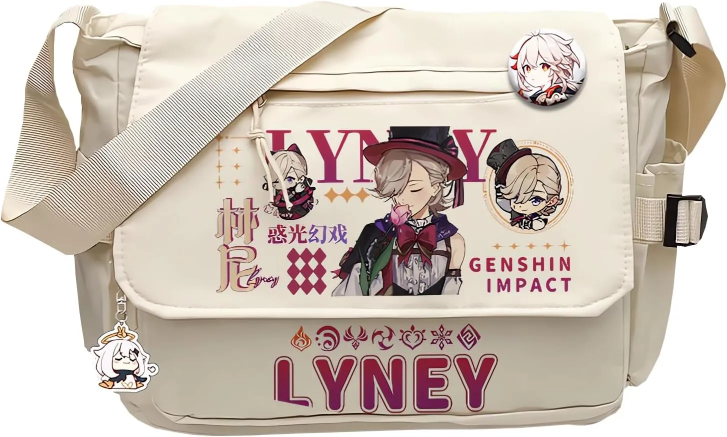 Genshin Impact Handbag Chevreuse Crossbody Bag Cute Single Shoulder Bag Adult 3D Print Anime Backpack Bag