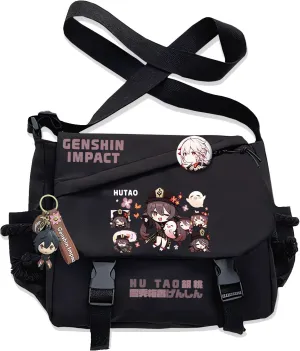 Genshin Impact Handbag Furina Crossbody Bag Single Shoulder Bag Adult Anime 3D Print Backpack Black Bag