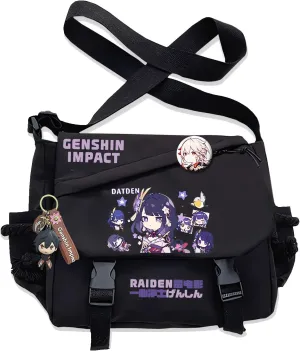 Genshin Impact Handbag Furina Crossbody Bag Single Shoulder Bag Adult Anime 3D Print Backpack Black Bag