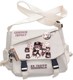 Genshin Impact Handbag Furina Crossbody Bag Single Shoulder Bag Adult Anime 3D Print Backpack White Bag