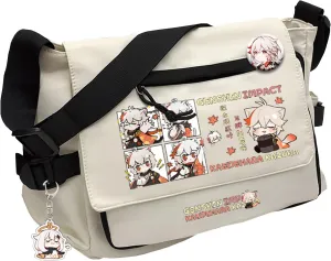 Genshin Impact Handbag Hutao Crossbody Bag Cute Single Shoulder Bag Adult 3D Print Anime Backpack Bag