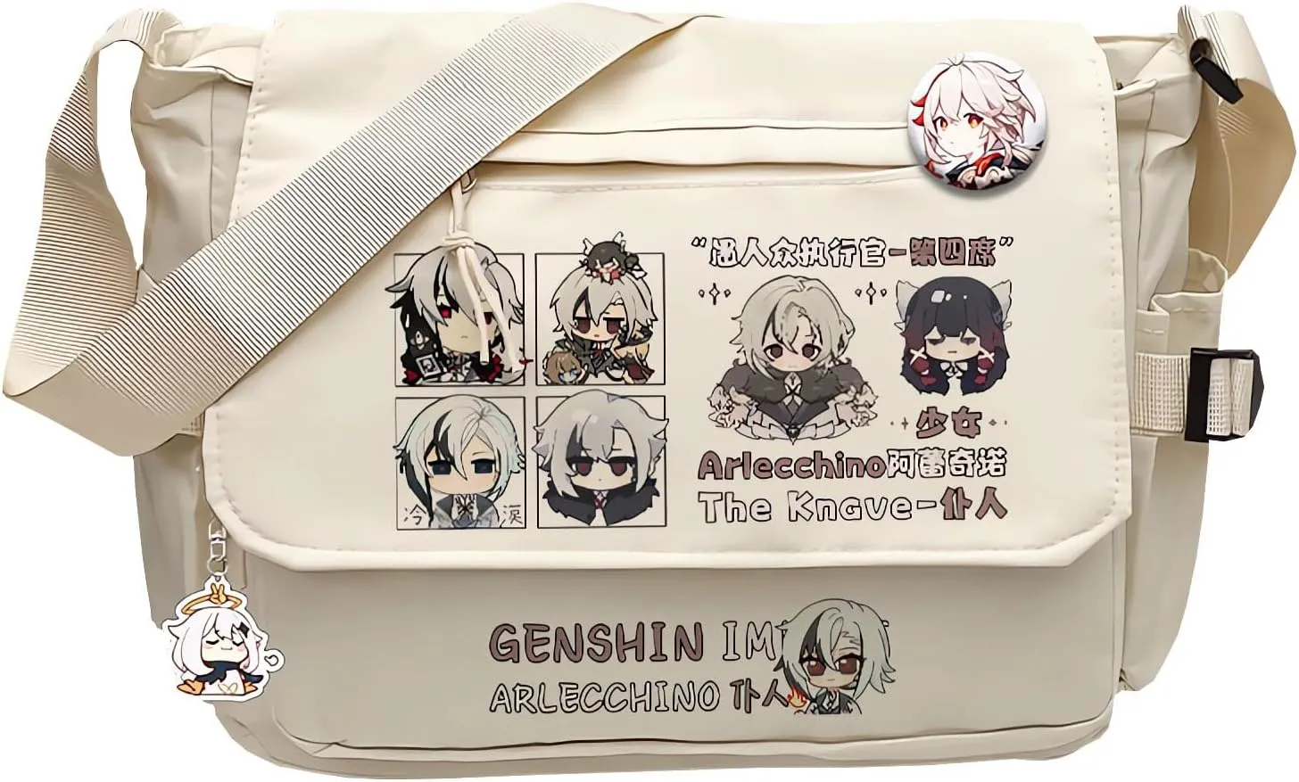 Genshin Impact Handbag Kamisato Ayaka Crossbody Bag Cute Single Shoulder Bag Adult 3D Print Anime Backpack Bag