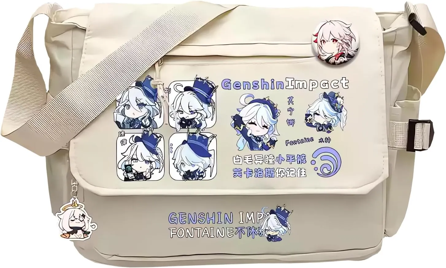 Genshin Impact Handbag Kamisato Ayaka Crossbody Bag Cute Single Shoulder Bag Adult 3D Print Anime Backpack Bag