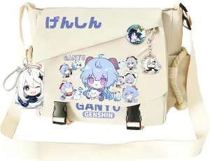 Genshin Impact Handbag Kazuha Crossbody Bag Cute Single Shoulder Bag Adult 3D Print Anime Backpack White Bag
