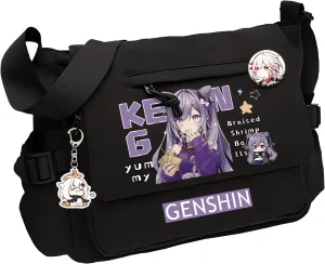 Genshin Impact Handbag Raiden Shogun Crossbody Bag Cute Single Shoulder Bag Adult 3D Print Anime Backpack Bag