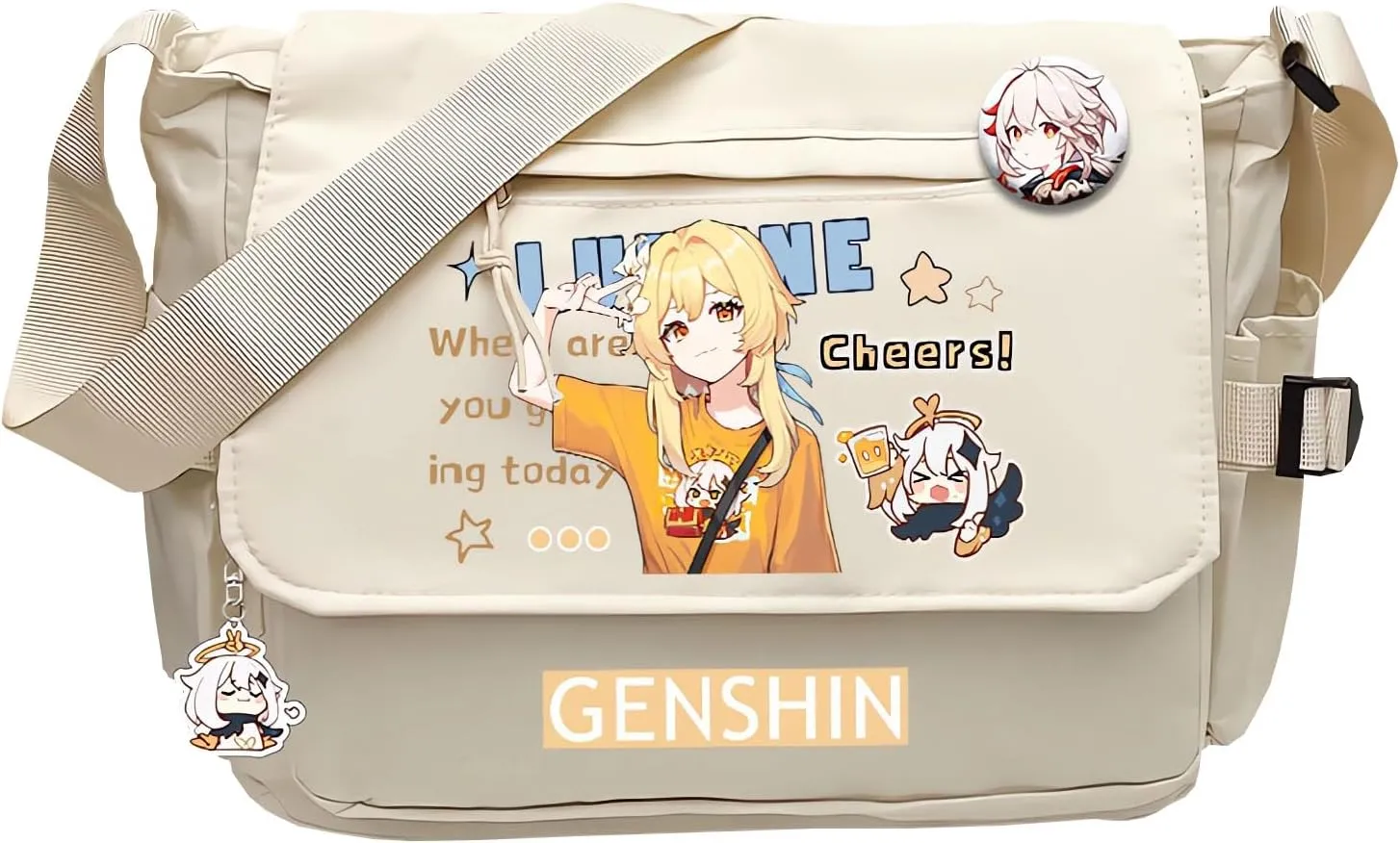 Genshin Impact Handbag Venti Crossbody Bag Cute Single Shoulder Bag Adult 3D Print Anime Backpack Bag