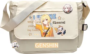 Genshin Impact Handbag Venti Crossbody Bag Cute Single Shoulder Bag Adult 3D Print Anime Backpack Bag