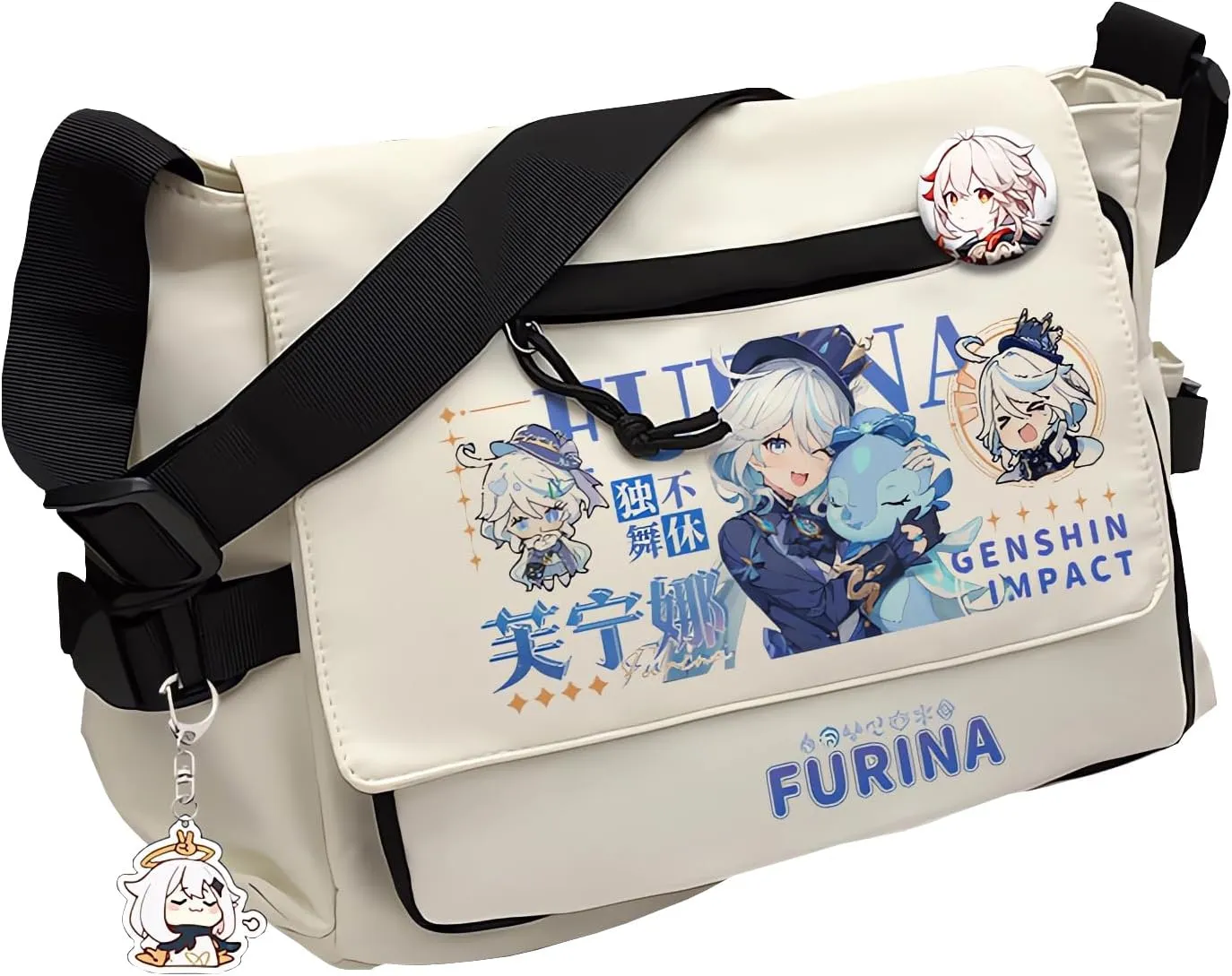 Genshin Impact Handbag Xiao Crossbody Bag Cute Single Shoulder Bag Adult 3D Print Anime Backpack Bag