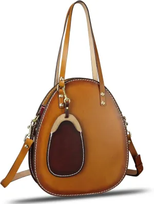 Genuine Leather Handbag Purse for Women Retro Top Handle Bags Satchel Handmade Vintage Crossbody Shoulder Bag