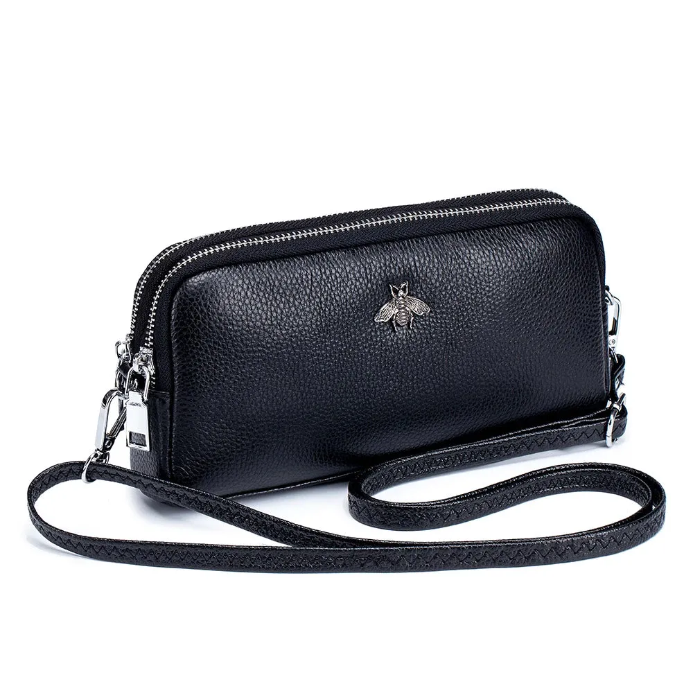 Genuine Leather Luxury Transparent Touch Screen Phone Crossbody Bag