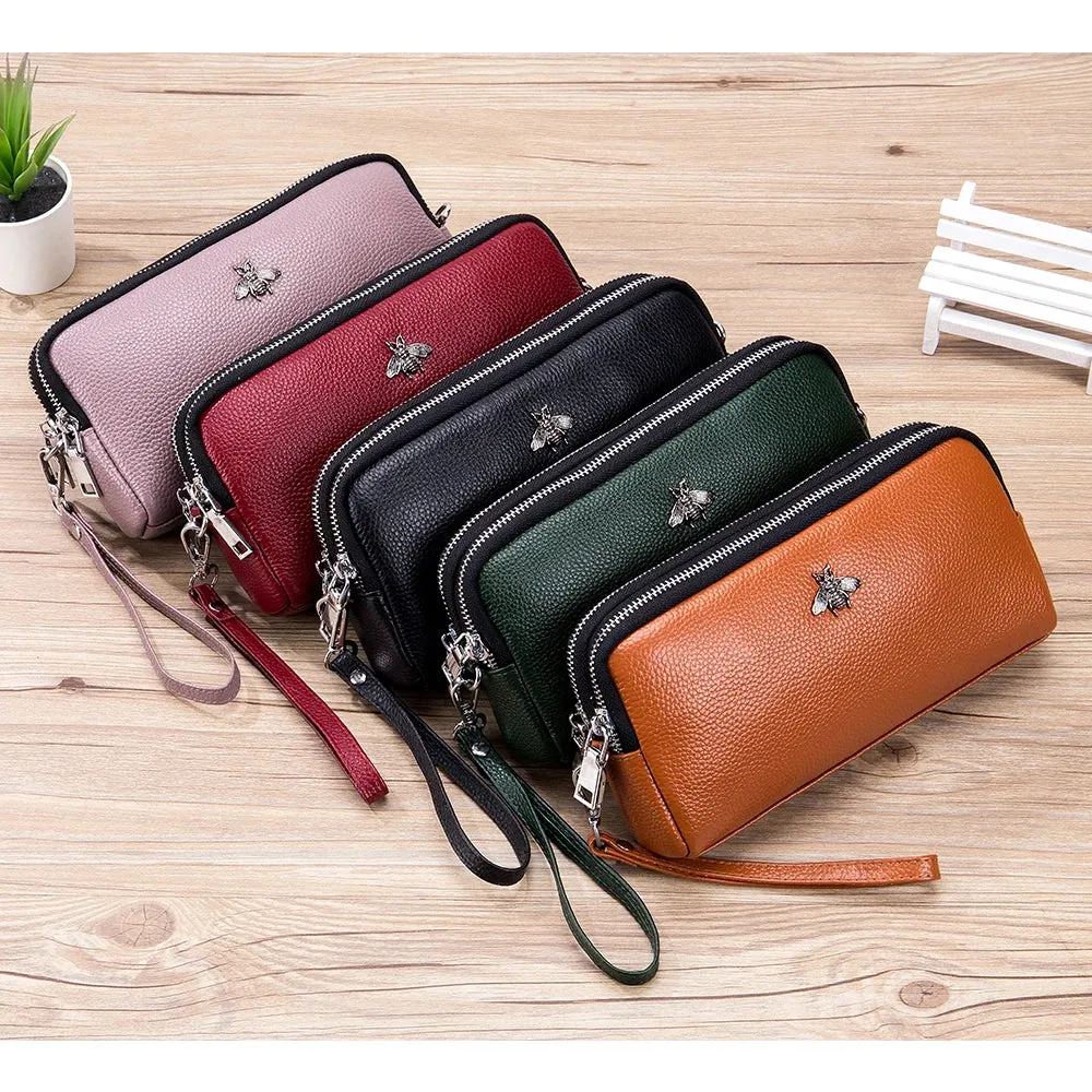 Genuine Leather Luxury Transparent Touch Screen Phone Crossbody Bag