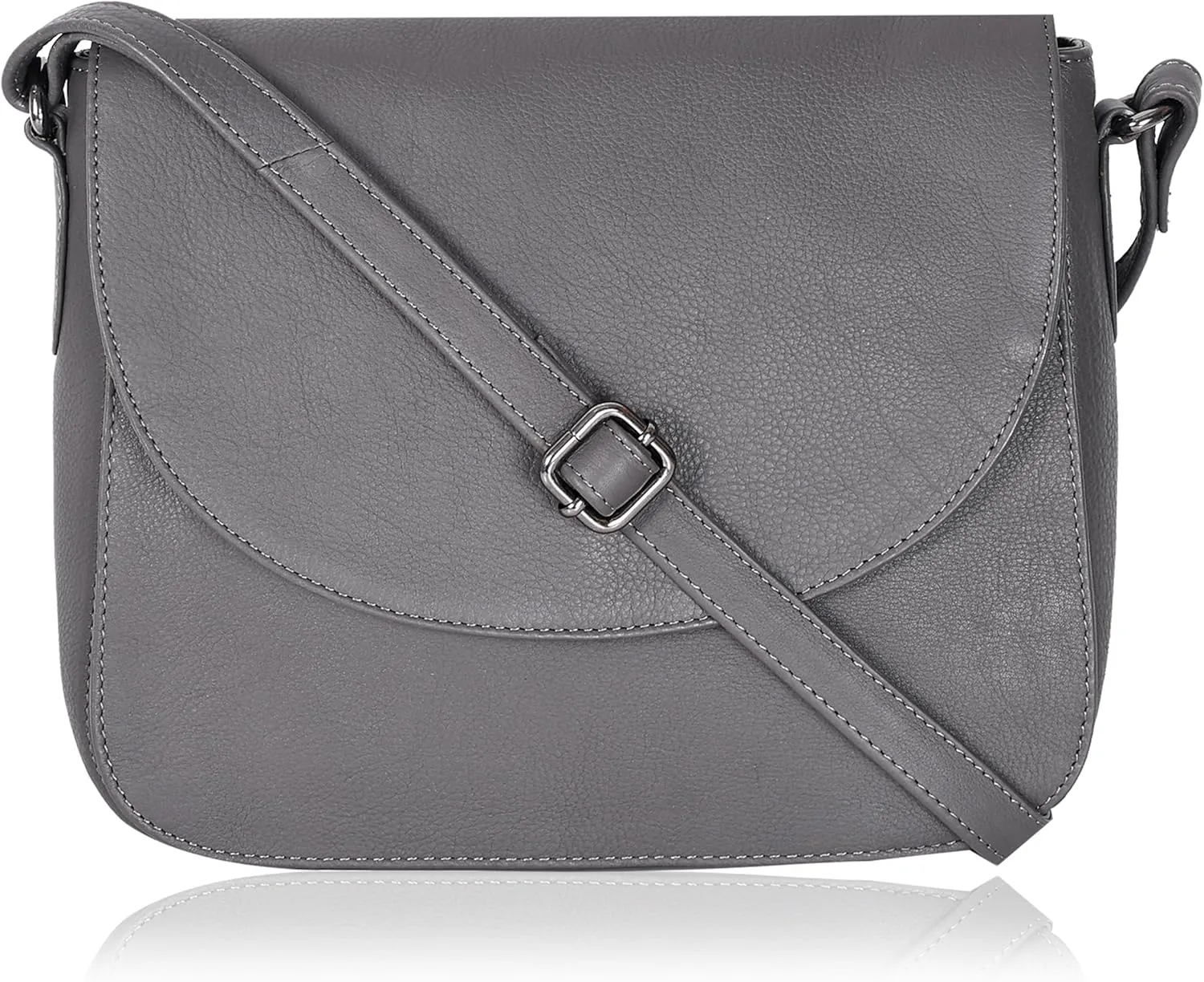 Genuine Leather Shoulder Crossbody Purse For Women with Adjustable Strap, Mobile Pocket & Outside & Inside Zipper