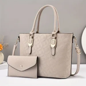Geometric Pattern Tote Bag Set for Women