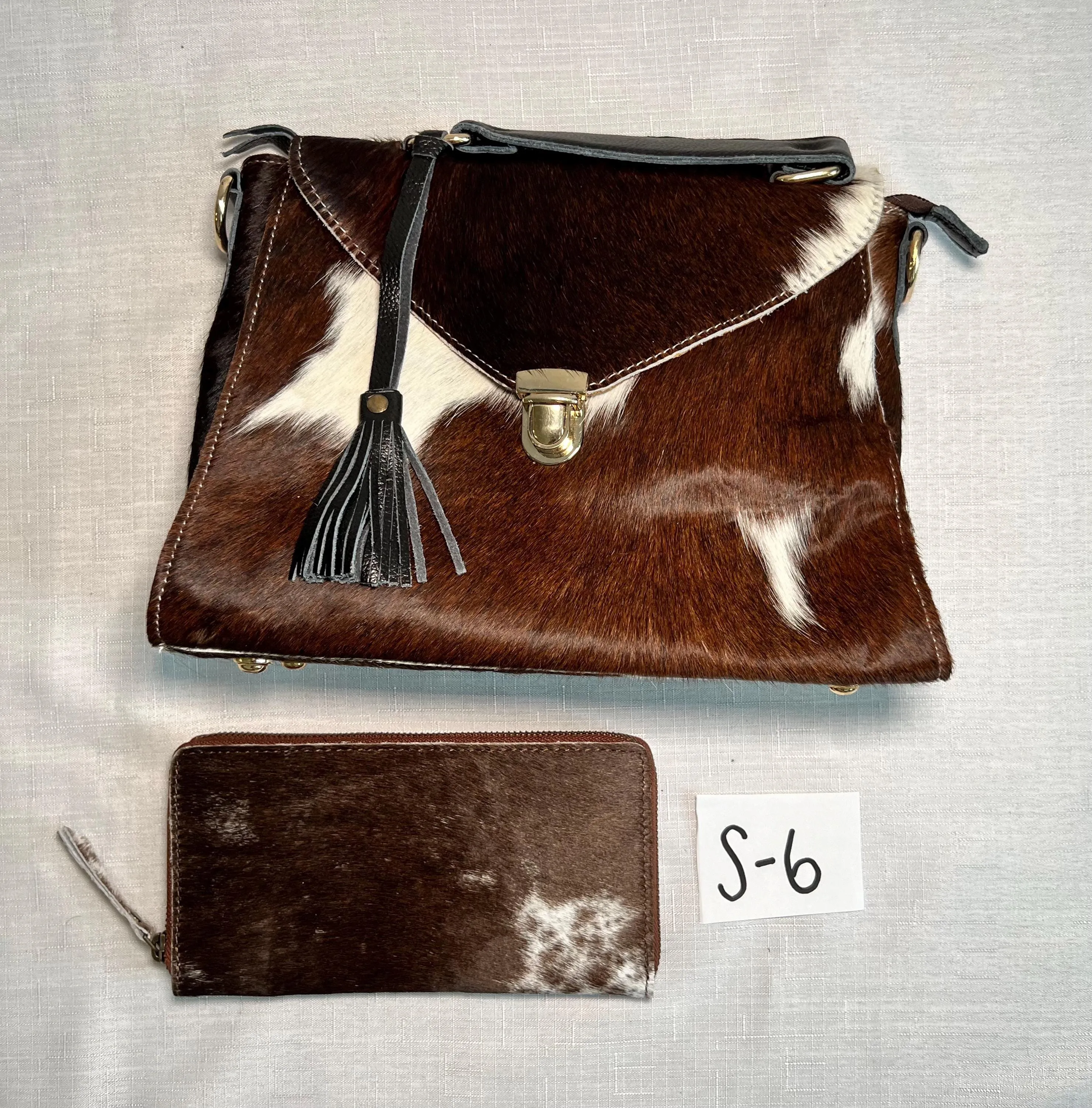 Gift Set- Handbag and Wallet, Real Cowhide & Leather, Premium Handbag, Secure Card Holder, Everyday Purse, Graduation, Mother’s Day, For Her