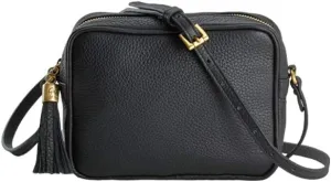GiGi New York Handcrafted Womens Pebble Grain Leather Madison Crossbody Camera Bag