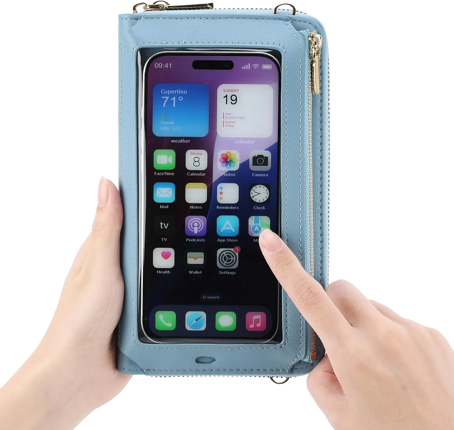 GOIACII Phone Purse Crossbody Bags for Women Small Travel Wallet Touch Screen RFID Blocking